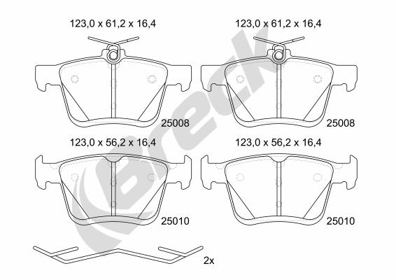 Brake Pad Set, disc brake - 25008 00 704 00 BRECK